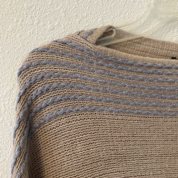 MAX EDITION Knit Poncho Asymmetrical Acrylic Size Sm/Med Fringe Boho Artsy - Picture 5 of 14